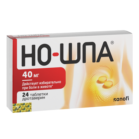 Фото Но-шпа, таблетки 40 мг, 24 шт.