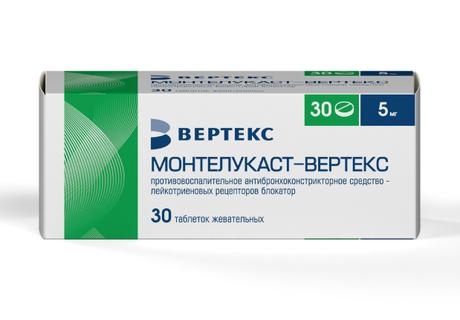 Фото Монтелукаст-Вертекс, таблетки жевательные 5 мг, 30 шт.
