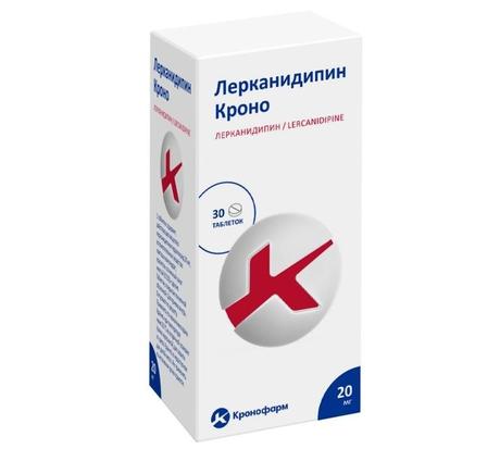 Фото Лерканидипин Кроно, таблетки покрытые пленочной оболочкой 20 мг, 30 шт.