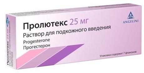 Фото Пролютекс, раствор  для подкожного введения 25 мг, флаконы 1,112 мл, 7 шт.