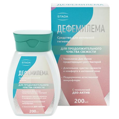 Фото Дефемилема, средство для интимной гигиены (для продолжительного чувства свежести), 200 мл.
