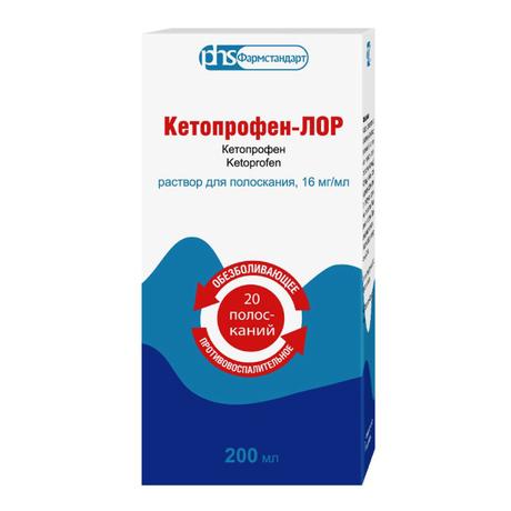 Фото Кетопрофен-Лор, раствор для полоскания 16 мг/мл 200 мл, 1 шт.
