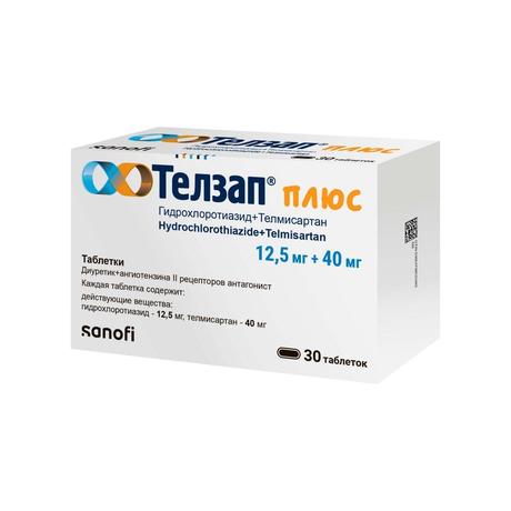 Фото Телзап плюс, таблетки 12,5 мг+40 мг, 30 шт.