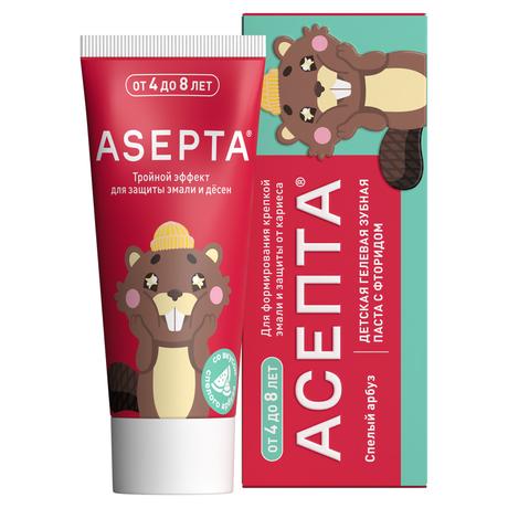 Фото Асепта Kids Тройной эффект зубная паста гелевая от 4 до 8 лет, туба 50 мл