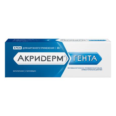 Фото Акридерм Гента, крем 0.05%+0.1% 30 г, 1 шт.