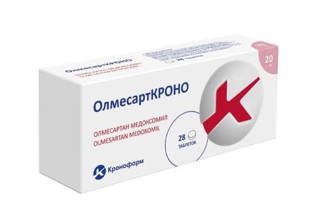Фото ОлмесартКРОНО, таблетки покрытые пленочной оболочкой 20 мг, 28 шт.