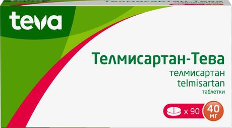 Фото Телмисартан-Тева, таблетки 40 мг, 90 шт.