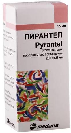 Фото Пирантел, суспензия 250 мг/5 мл (Медана Фарма), 15 мл