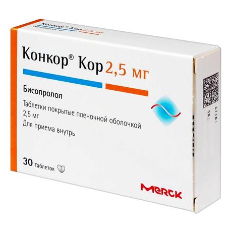 Фото Конкор Кор, таблетки покрыт. плен. об. 2,5 мг, 30 шт.