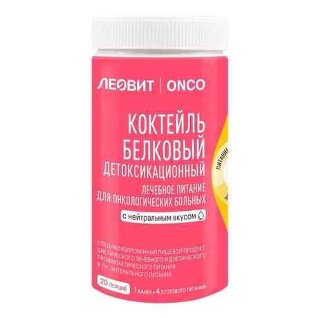 Фото Леовит ONCO, коктейль белковый детоксикационный, с нейтральным вкусом, банка, 400 г