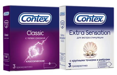 Фото Contex набор, Презервативы Classic 3 шт. + Extra Sensation 3 шт.