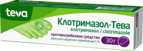 Фото Клотримазол-Тева, крем 1%, 30 г