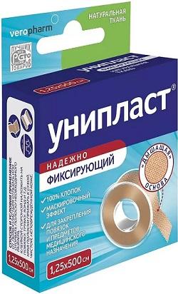 Фото Унипласт, пластырь фиксирующий (на основе натуральной ткани) 1.25 см х 500 см
