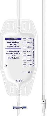 Фото Apexmed мочеприемник носимый люкс 750 мл 50 см, 1 шт.