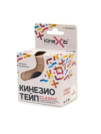Фото Kinesio-Tape Kinexib Classic бежевый 5 см x 5 м