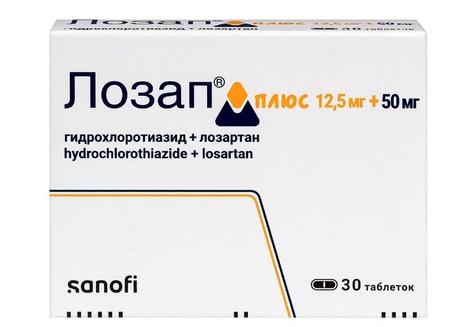 Фото Лозап Плюс, таблетки покрыт. плен. об. 50 мг+12,5мг, 30 шт.