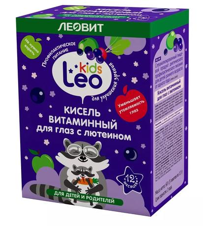 Фото Леовит Leo Kids Кисель Витаминный для глаз, для детей, с лютеином, пакетик 12 г, 5 шт. 