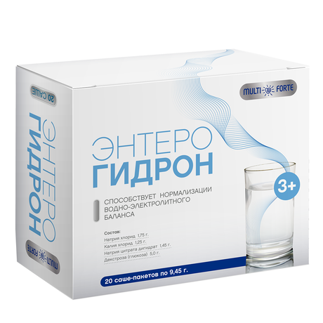Фото Энтерогидрон MultiForte регидратационный комплекс, порошок саше 9,45 г, 20 шт.