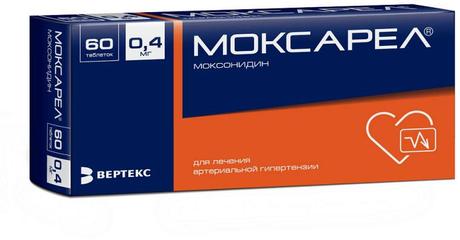 Фото Моксарел, таблетки покрыт. плен. об. 0,4 мг, 60 шт.