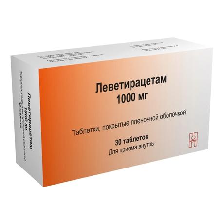 Фото Леветирацетам, таблетки покрыт. плен. об. 1000 мг, 30 шт.