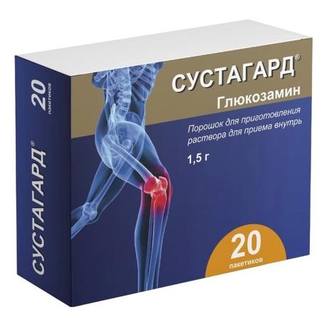Фото Сустагард, порошок для приготовления раствора для приема внутрь 1,5 г, пакетик 3,95 г, 20 шт.