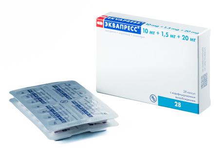Фото Эквапресс, капсулы с модифицированным высвобождением 10 мг+1,5 мг+20 мг, 28 шт.
