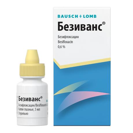 Фото Безиванс, капли глазные 0,6 % 5 мл, 1 шт.