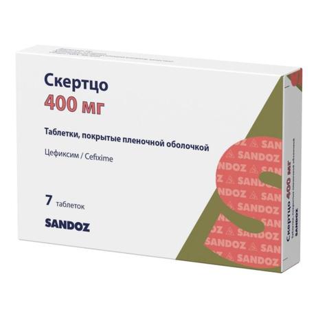 Фото Скертцо, таблетки покрыт. плен. об. 400 мг, 7 шт.