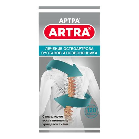 Фото Артра, таблетки покрытые пленочной оболочкой 500 мг+500 мг, 120 шт.