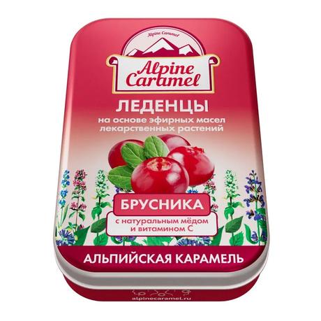 Фото  Alpine Caramel Альпийская Карамель, леденцы детские (брусника, Вит С, мед), 53 г