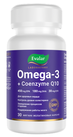Фото Эвалар, Омега 3 + Коэнзим Q10, капсулы, 1 г, 30 шт.
