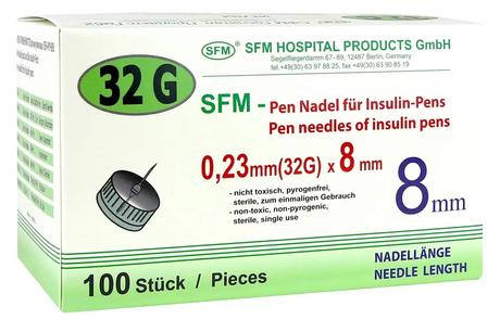 Фото SFM Игла для шприц-ручек 32G (0,23 х 8 мм), 100 шт.