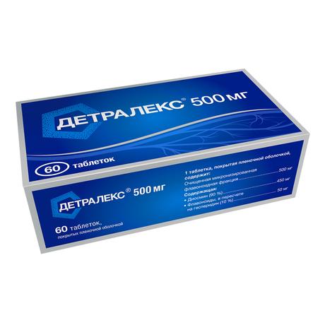 Фото Детралекс, таблетки покрыт. плен. об. 500 мг, 60 шт.