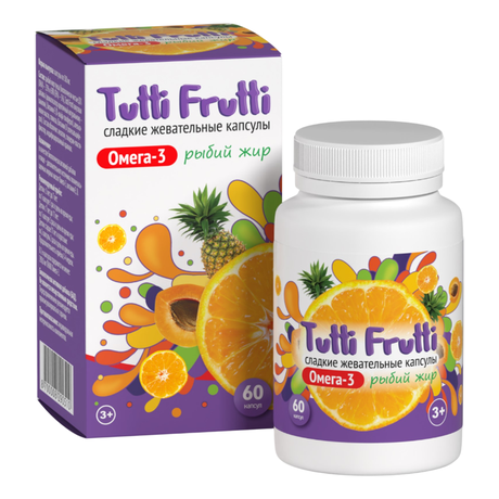 Фото Тутти Фрутти Омега-3, капсулы жевательные 500 мг, 60 шт.