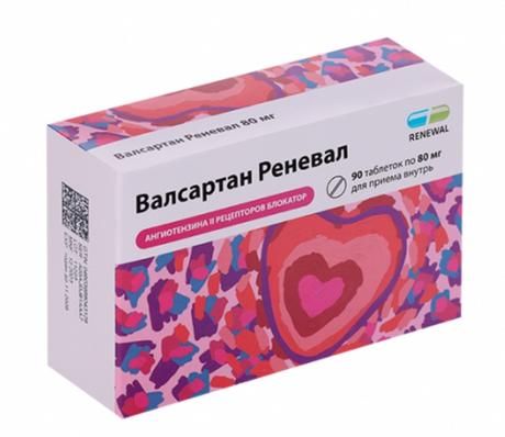 Фото Валсартан Реневал, таблетки покрытые пленочной оболочкой 80 мг, 90 шт.