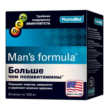 Фото Man's formula Больше чем поливитамины, капсулы 1000 мг, 60 шт.