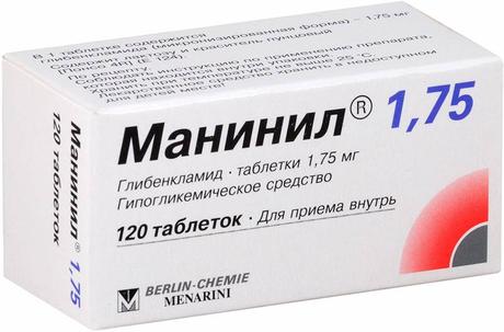 Фото Манинил 1.75, таблетки 1.75 мг, 120 шт.