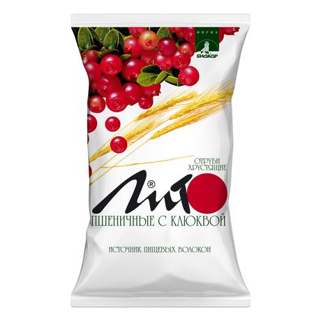 Фото Отруби Лито пшеничные, с клюквой и кальцием хрустящие 200 г, 1 шт.