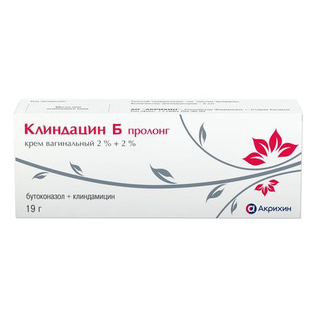 Фото Клиндацин Б пролонг, крем вагинальный 2%+2% туба (аппликатор 3 шт.) 19 г