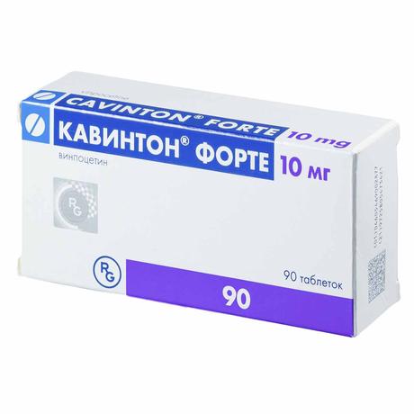 Фото Кавинтон форте, таблетки 10 мг, 90 шт.