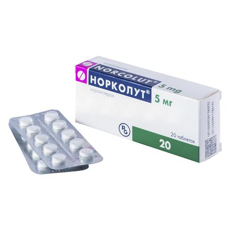 Фото Норколут, таблетки 5 мг, 20 шт.