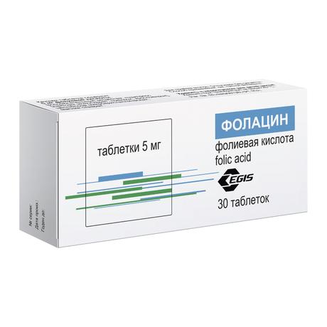 Фото Фолацин, таблетки 5 мг, 30 шт.