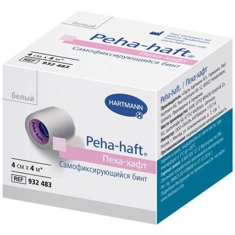 Фото Peha-haft, бинт самофиксирующийся, белый, 4 м х 4 см, 1 шт.