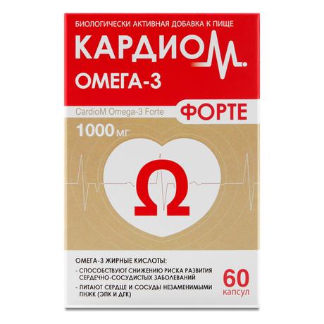 Фото КардиоМ Омега-3 Форте, капсулы 1000 мг, 60 шт.