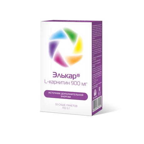 Фото Элькар, порошок для приготовления раствора для приема внутрь 900 мг саше-пакеты, 10 шт.