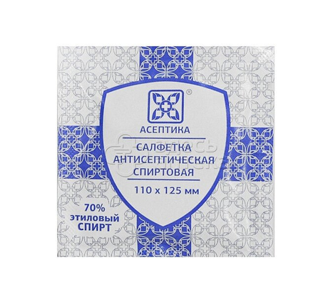 Фото Салфетка антисептическая спиртовая для инъекций 11х12,5 см