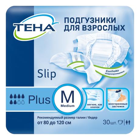 Фото Тена, подгузники для взрослых дышащие Слип Плюс (M), 30 шт.
