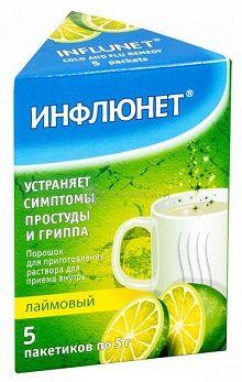 Фото Инфлюнет, порошок (лайм), пакетики 5 г, 5 шт.