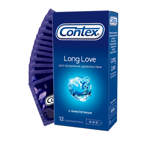 Фото Contex Long Love, презервативы с анестетиком, 12 шт.