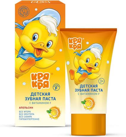 Фото Кря-Кря, зубная паста детская (апельсин), 50 г